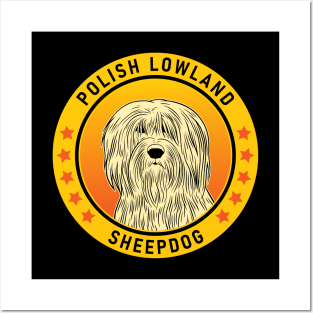 Polish Lowland Sheepdog Dog Portrait Posters and Art